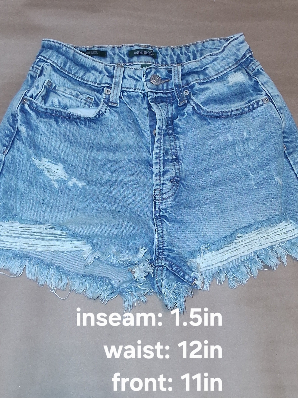 Womens Wild Fable Light Blue Distressed Denim Jean Shorts Size 2 - Picture 5 of 5